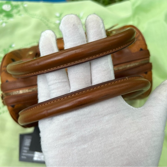 MCM Visetos Satchel Cognac with Bag Charm - Picture 12 of 16